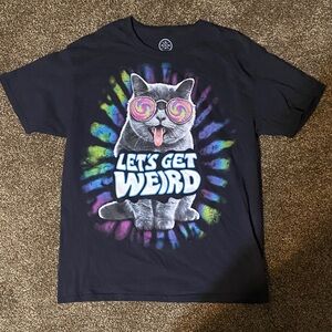 Funky Feline Graphic Cat T-Shirt - Black